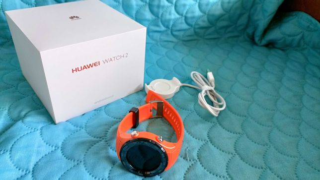 Smartwatch Huawei Watch 2 LEO-DLXX - 4G SIM Pomarańczowy jak nowy