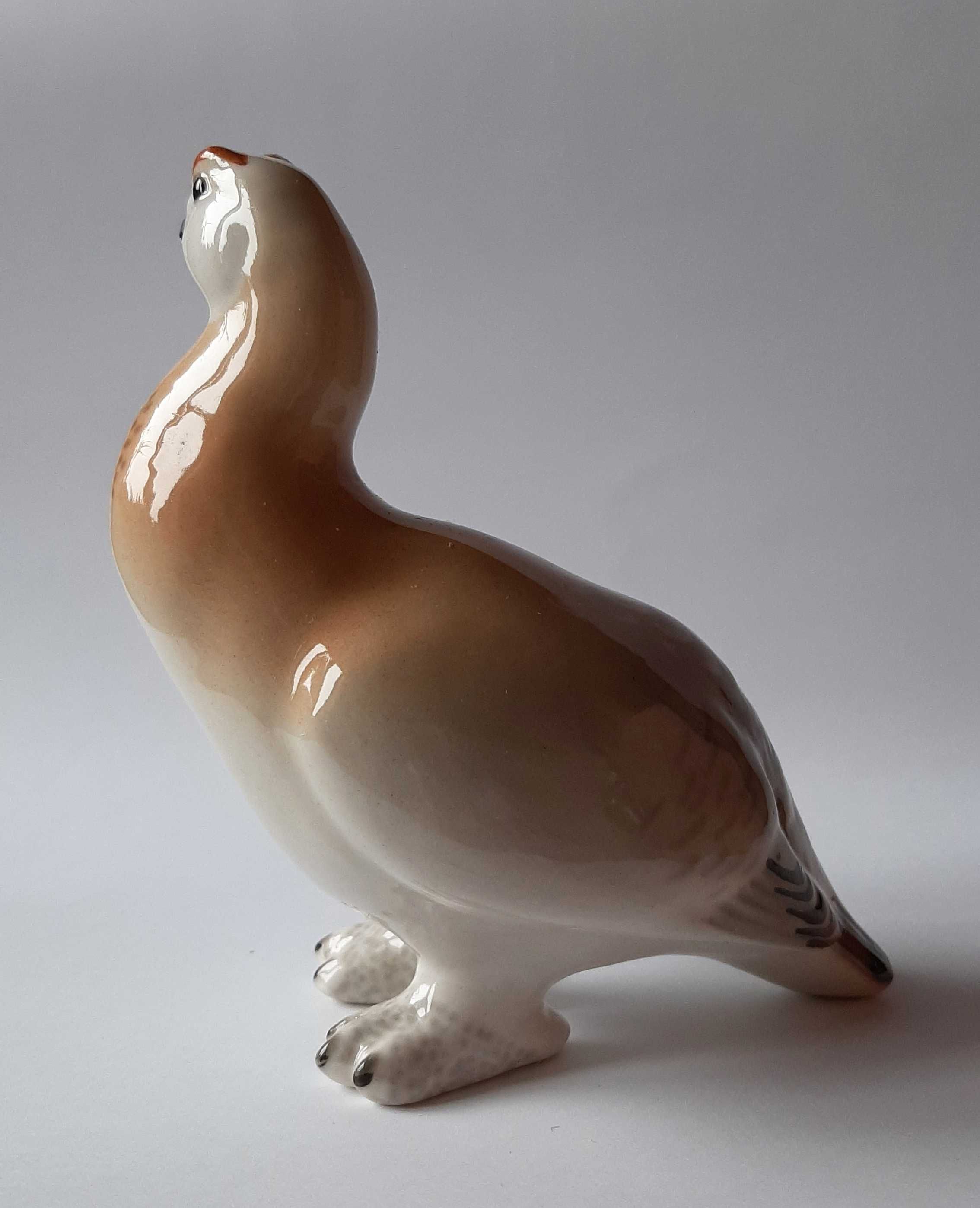 figurka ptak pardwa górska porcelana Łomonosow