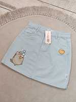 Spódnica spódniczka dżinsowa jeans Pusheen Puszin Reserved 140