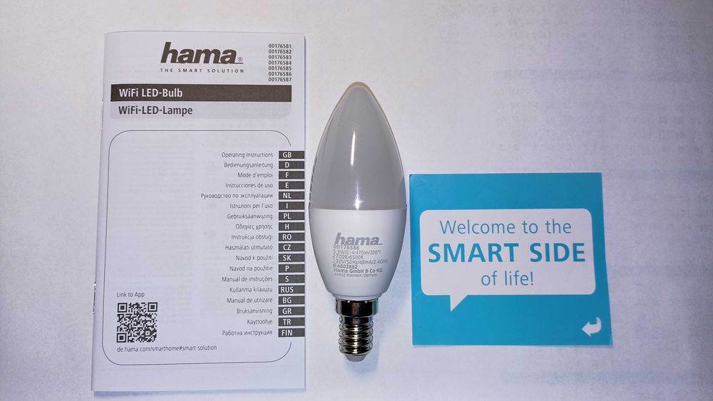 HAMA Inteligentna żarówka LED Wi-Fi Smart Home 5.5W E14