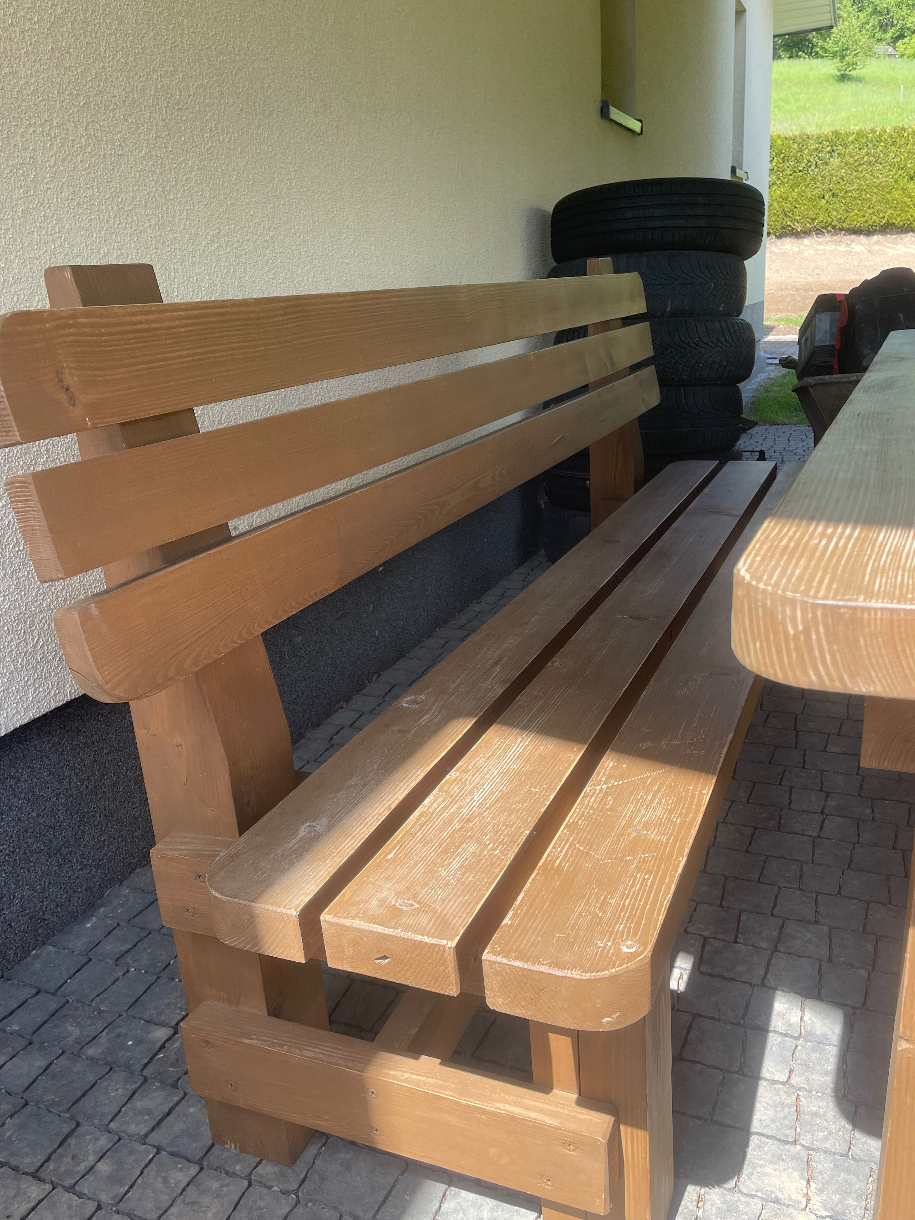 Ławka stół komplet ogrodowy drewniany