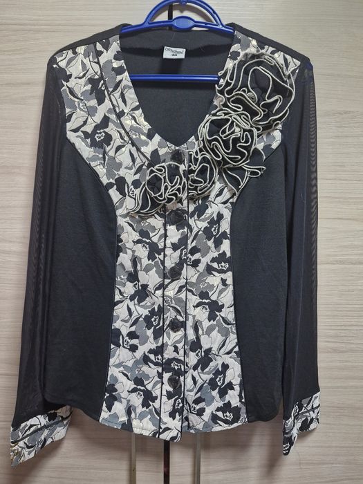 Elegancka bluzka żakiet z tiulowymi rękawami  4xl  Infinite