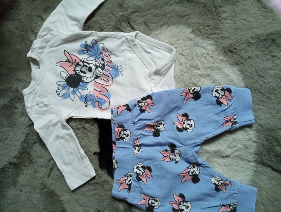 Zestaw dla noworodka body spodnie myszka minnie Disney 56