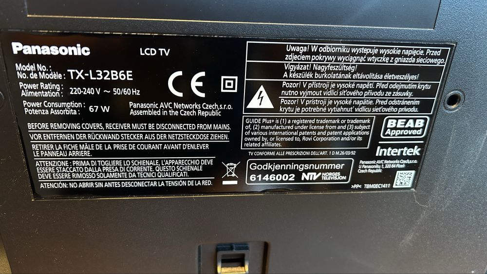 Televisão Panasonic TX-L32B6E