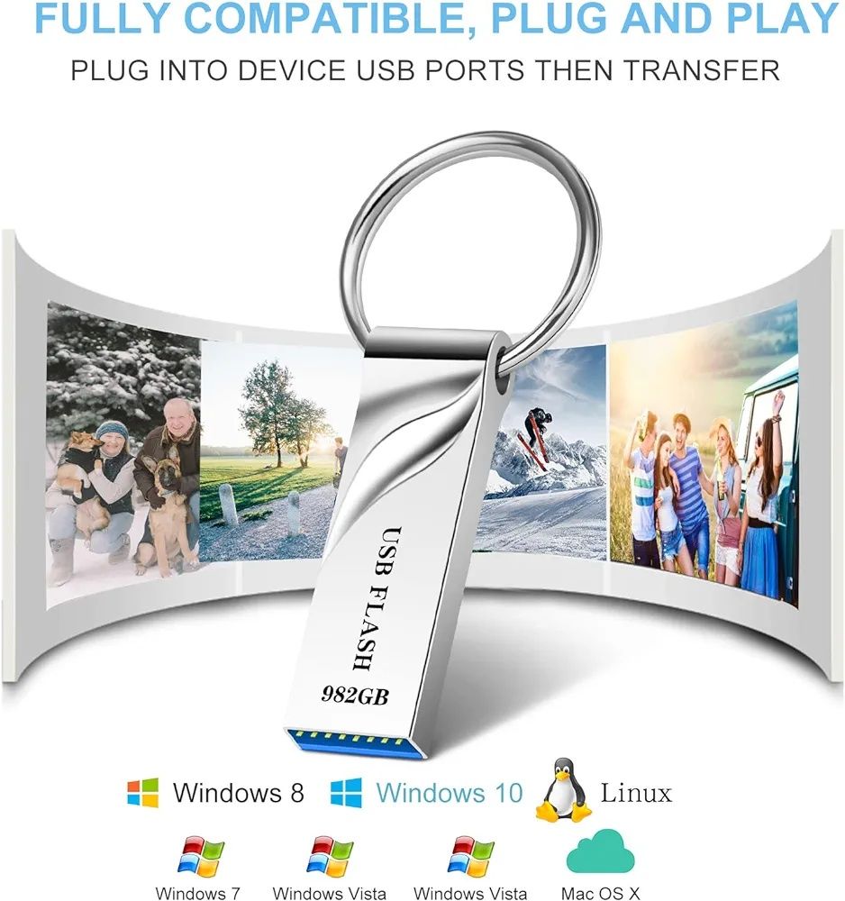 Wodoodporna pamięć USB 3.0 Pamięć USB 982 GB z kółkiem na klucze