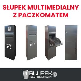 Słupek multimedialny z paczkomatem, Multibox, Paczkomat