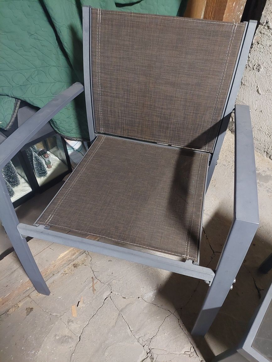 Zestaw na taras balkon stolik szklany plus 2 krzesła