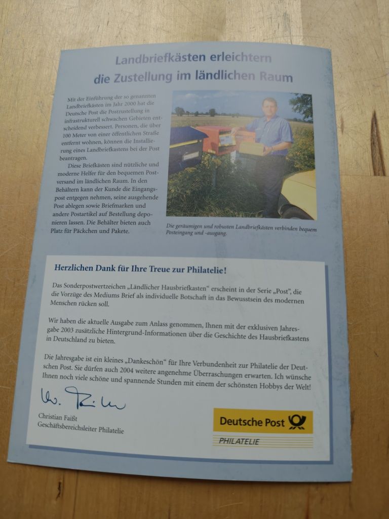 Folder ze znaczkiem z Niemiec