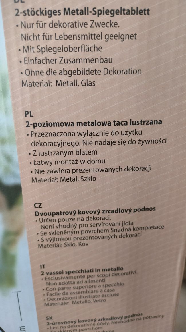 Półeczka stojąca dekoracyjna metalowa z szklanymi półkami