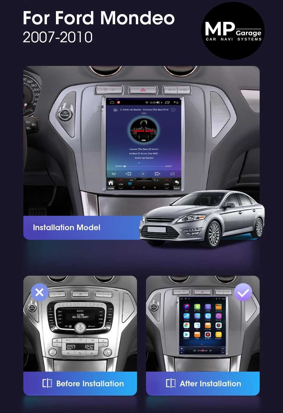 Radio Ford Mondeo MK4 Android Qled TESLA CarPlay/AA 4G Montaż