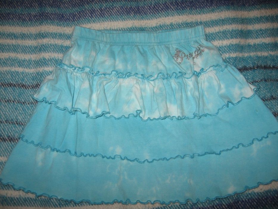 Niebieska bawełniana spódniczka 116cm, lekko używana