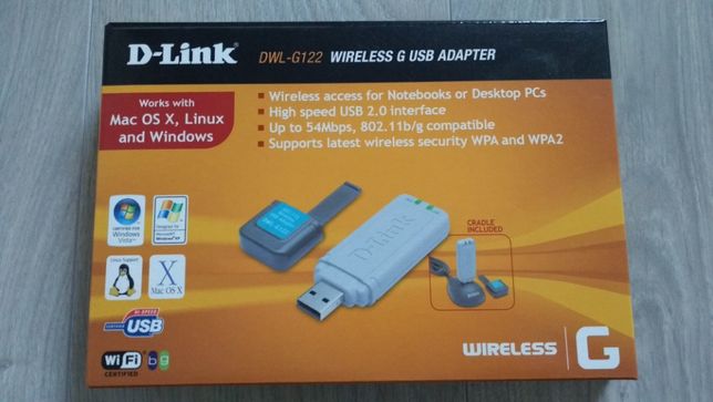 D-Link DWL-G122 Wireless-G USB Dongle + Cradle