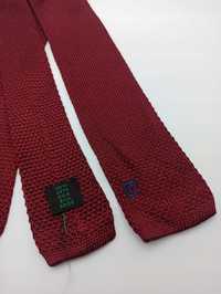 Pierre Cardin bordowy jedwabny krawat knit pc13