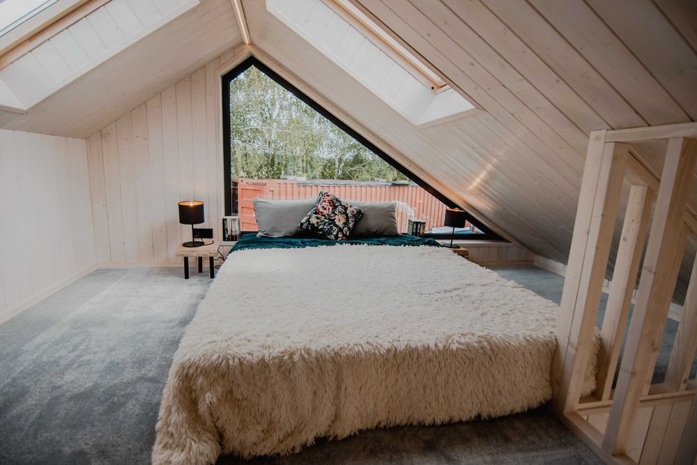 Domek mobilny całoroczny Nowoczesna Stodoła Antresola