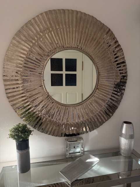 KARE DESIGN przepiękne duże 122cm wielkie okrągłe lustro chrom  luksus