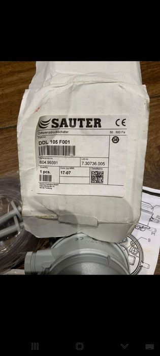 Sauter DDL103F001 - реле дифференциального давления по воздуху