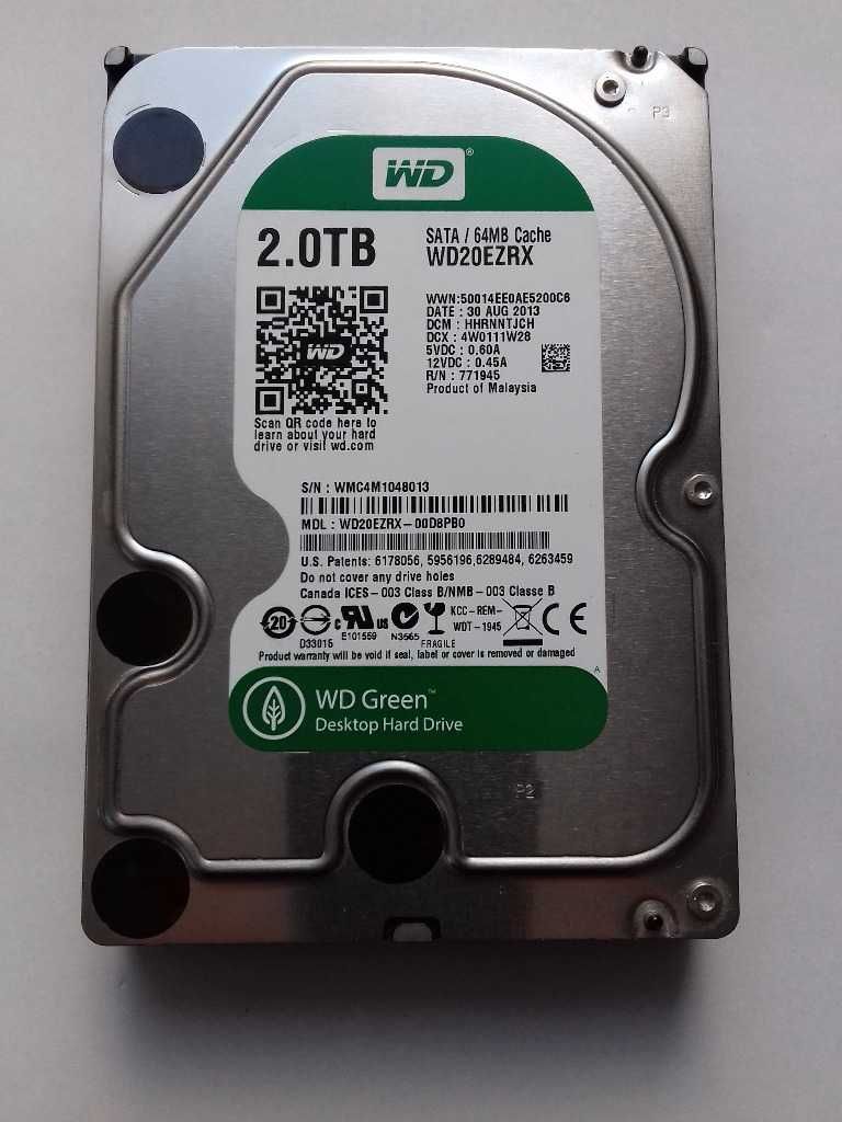 Dysk 2TB WD20EZRX SATA III z serii WD Green