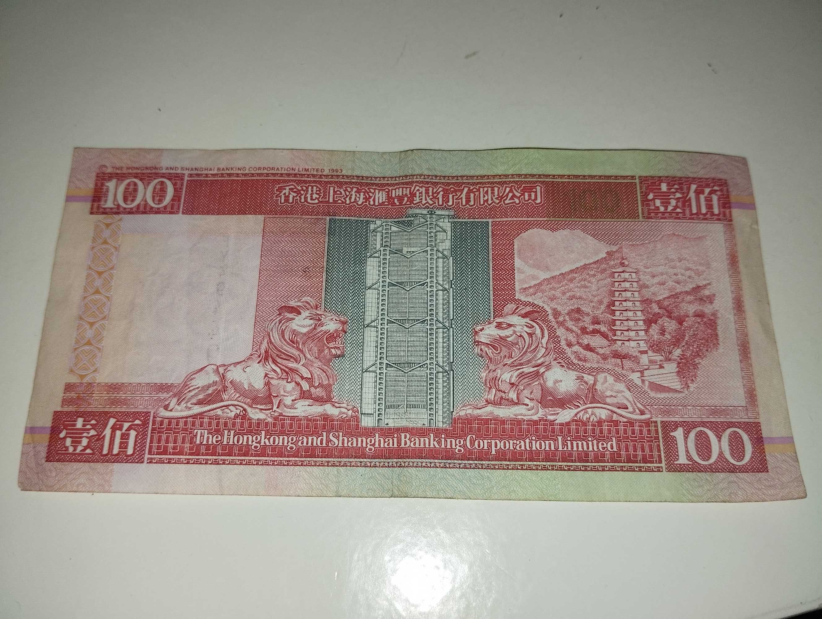 100 dollars de hong kong antiga 1997