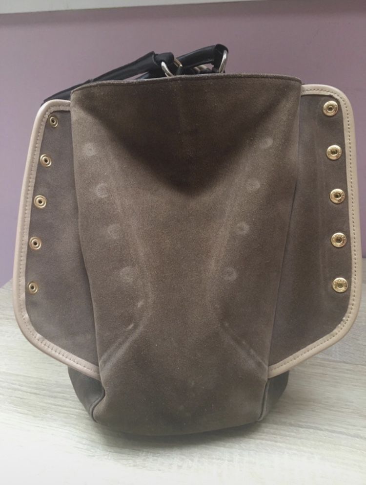 Torba Furla Hobo Bag skóra i zamsz do ręki pojemna A4 super cena