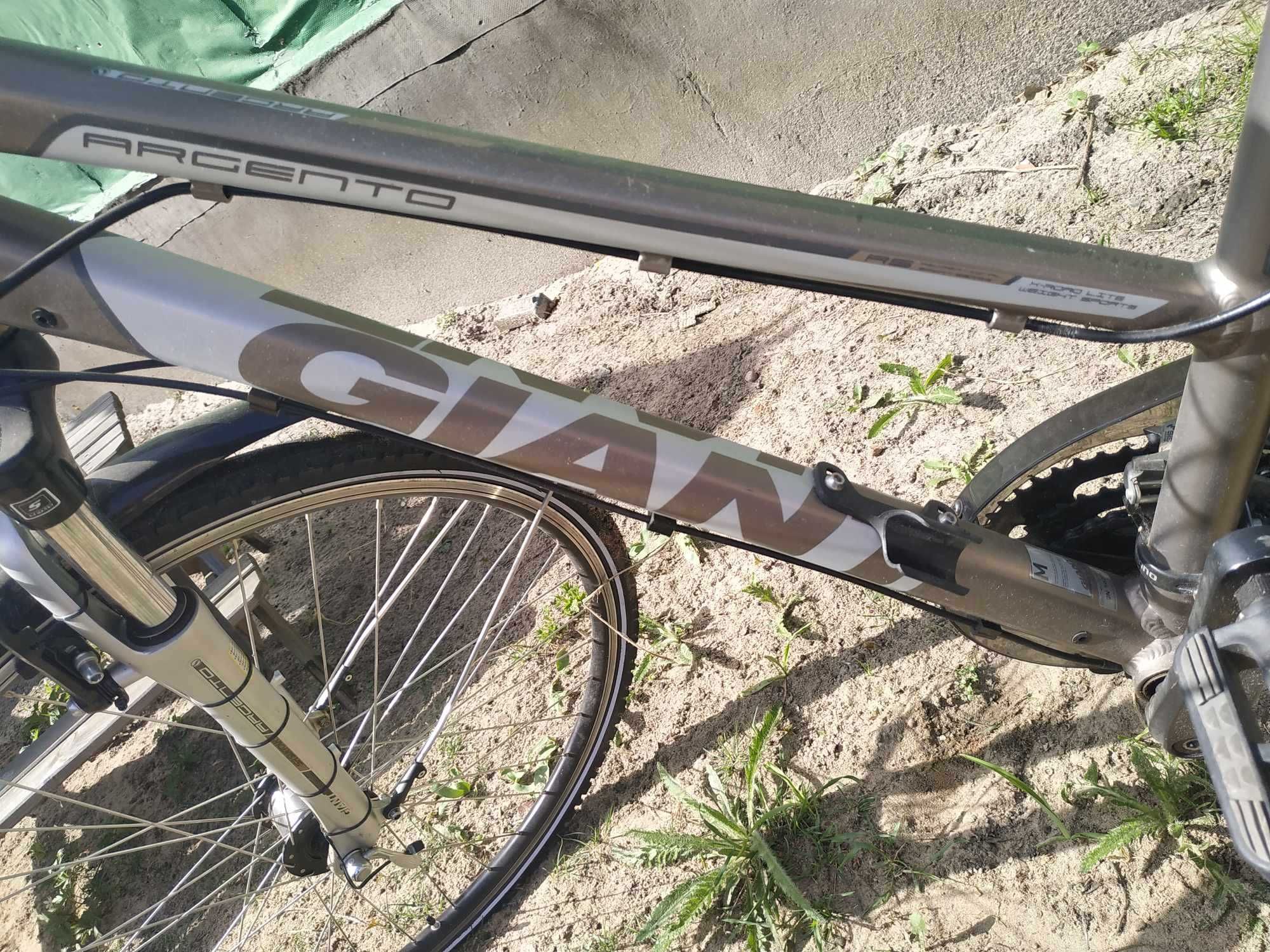 Rower Giant Argento Aluminiowa rama koła 28" MTB Shimano majówka lasu