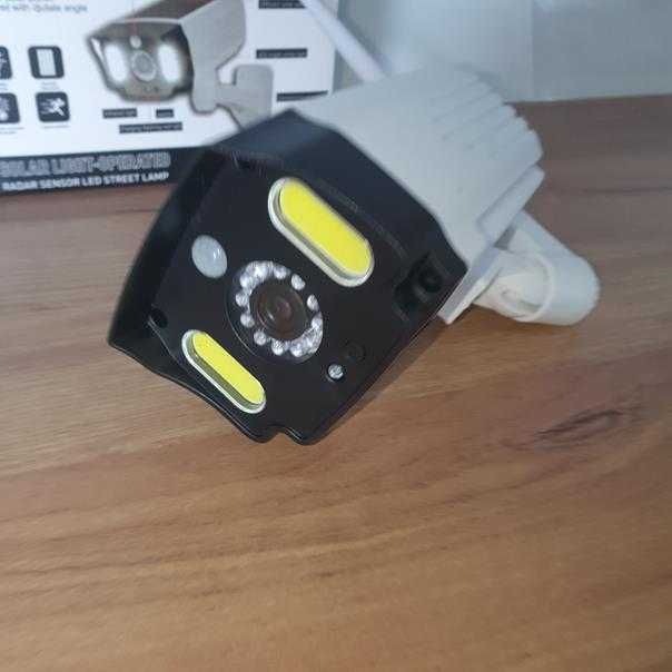 Kamera monitoringu atrapa z lampą led 2w1 czujnik ruchu 20w led cob