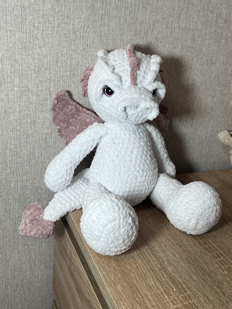 Вʼязана іграшка дракон плюшевий HANDMADE