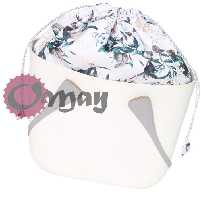 Szary organizer do OBAG MINI worek konwalie bzy 2 kieszenie komin OMAY