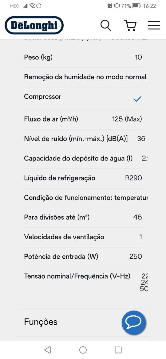 Desumidificador delonghi ariadry