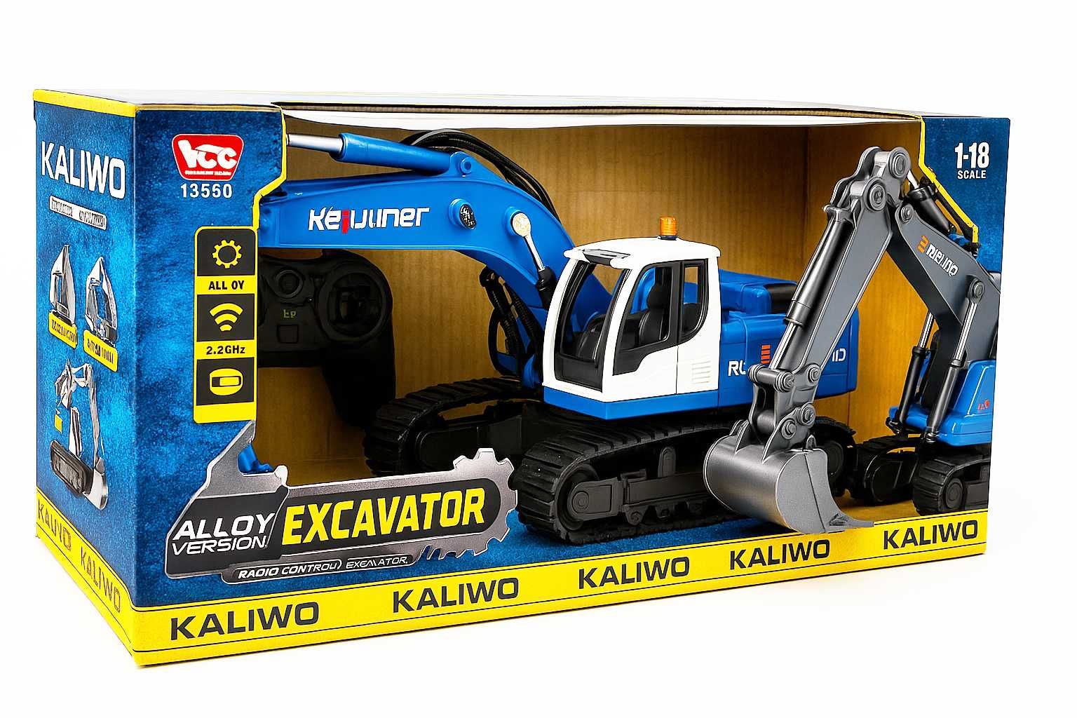 Zdalnie sterowana koparka RC 1:18 – LED, dźwięk  idealna dla dzieci