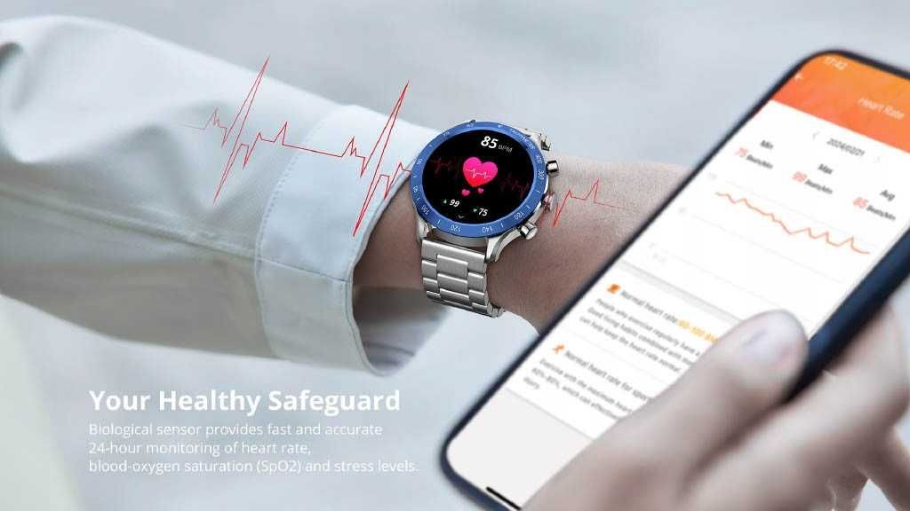 Smartwatch Riversong Motive 9 Max stalowa bransoleta AMoled IP68