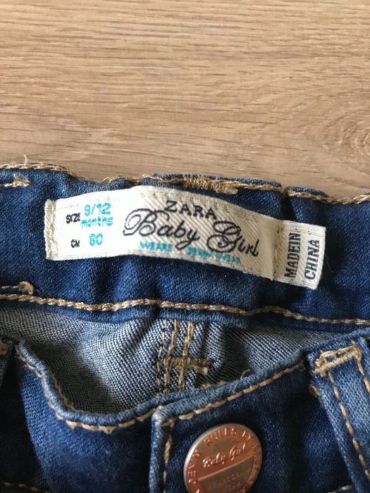 Calça de ganga de menina 9-12 meses, Zara