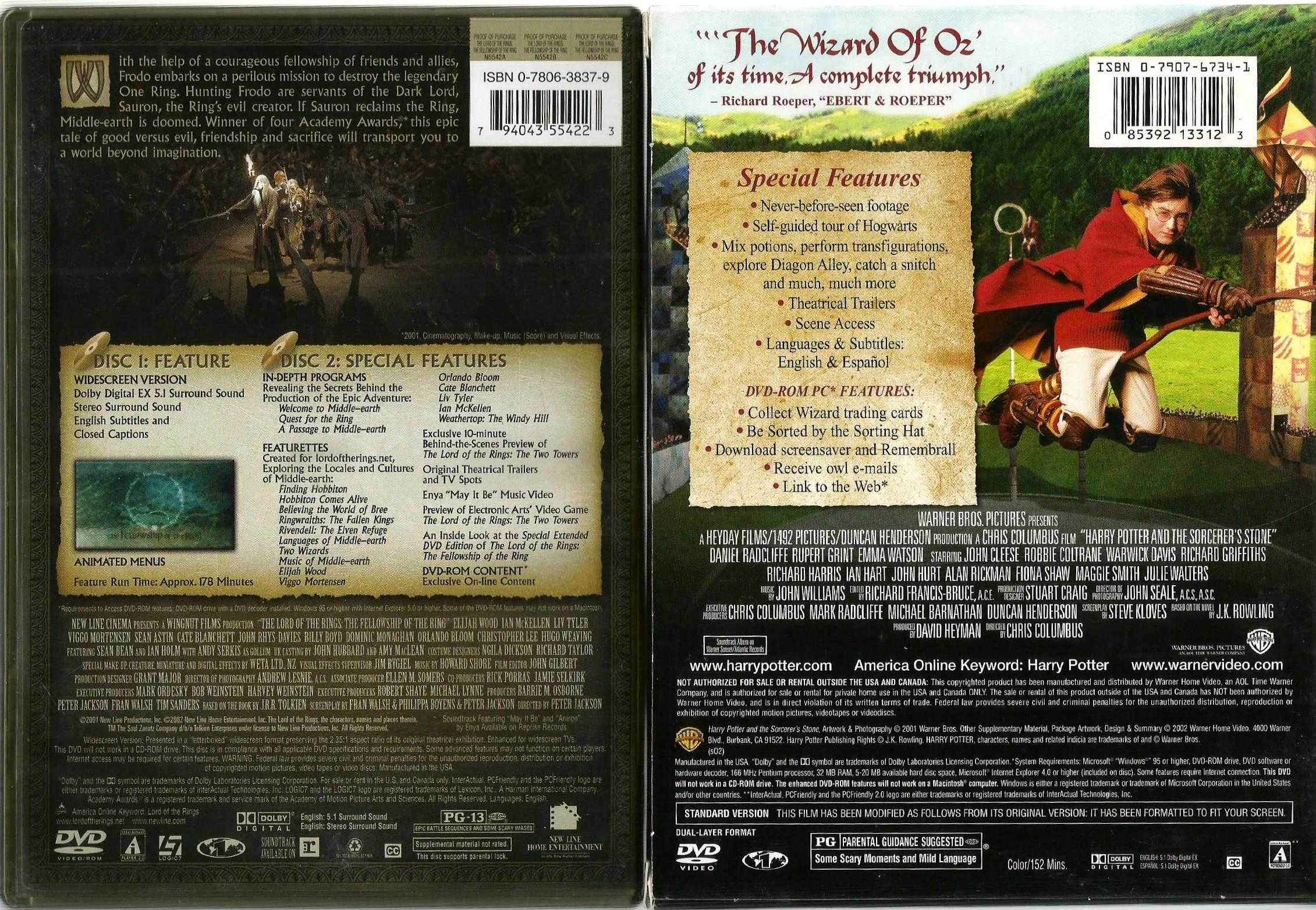 Harry Potter – The Lord of the Rings 4 DVD.