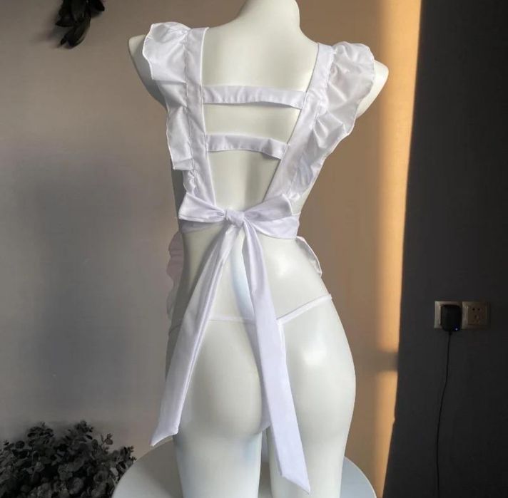 Еротичний костюм комплект медсестра рольовий набір панчохи з бантиком