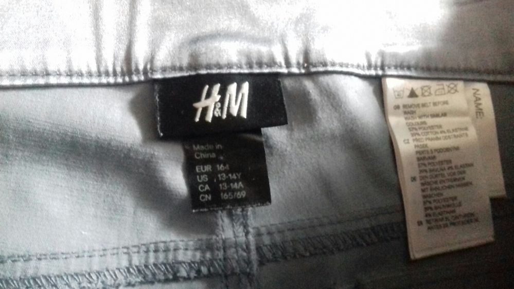 Spodnie H&M nowe 13-14 lat popiel