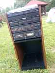 Wieża TOSHIBA  z gramofonem  cd  2 kasety, vintage szafka - JAK NOWA