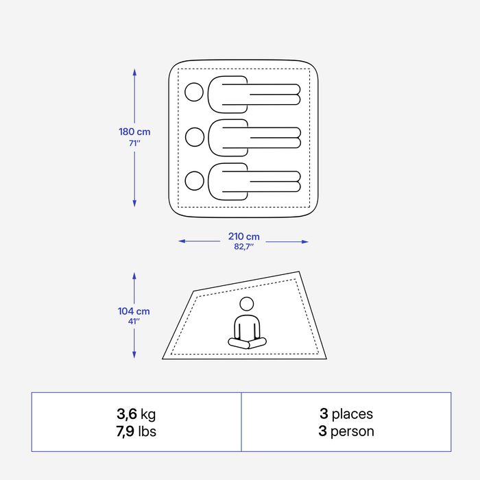 Tenda de Campismo instantânea 3 lugares 2 SECONDS edição limitada,