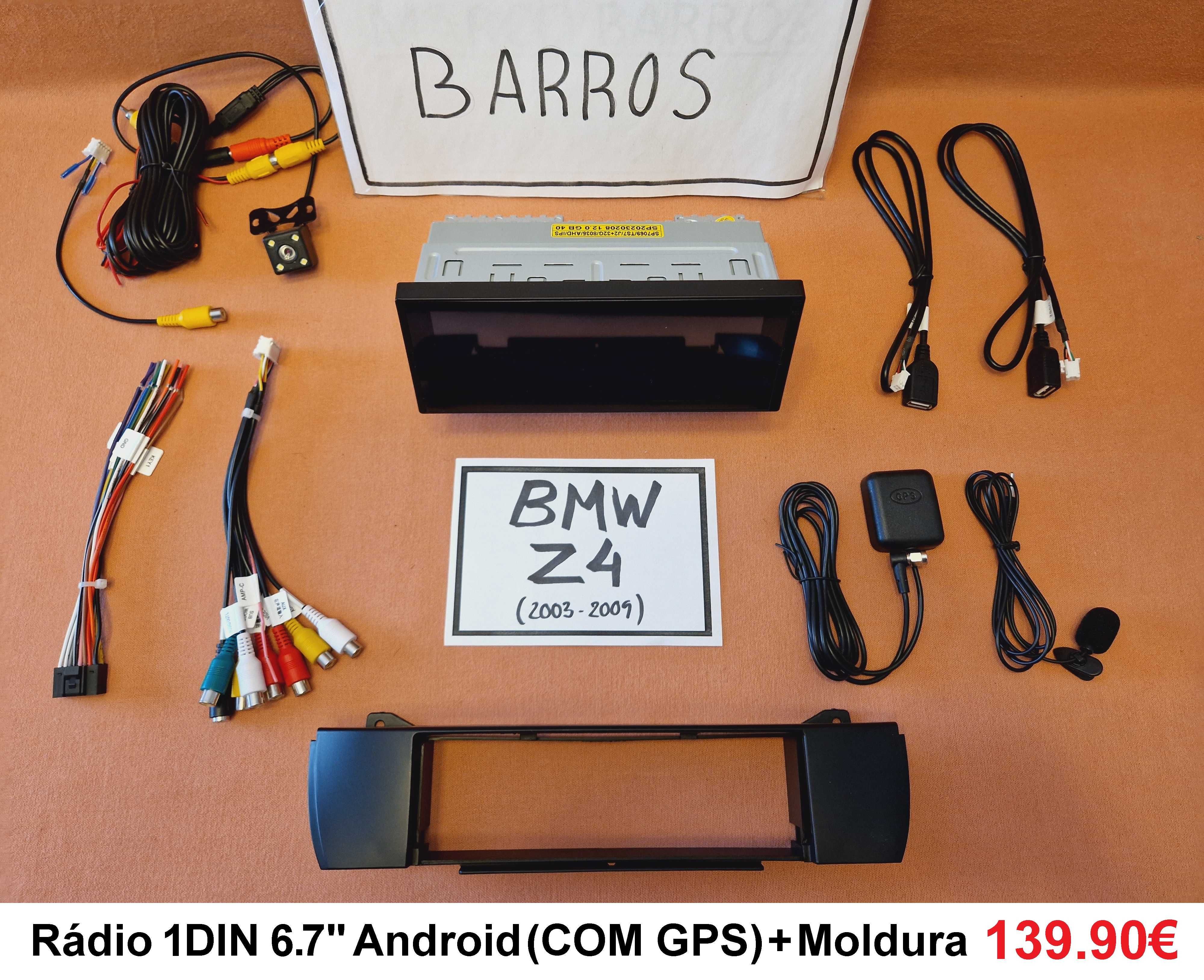 (NOVO) Rádio 2DIN 9" • BMW Z3 / Z4 • (1995 a 2009) • Android GPS E85