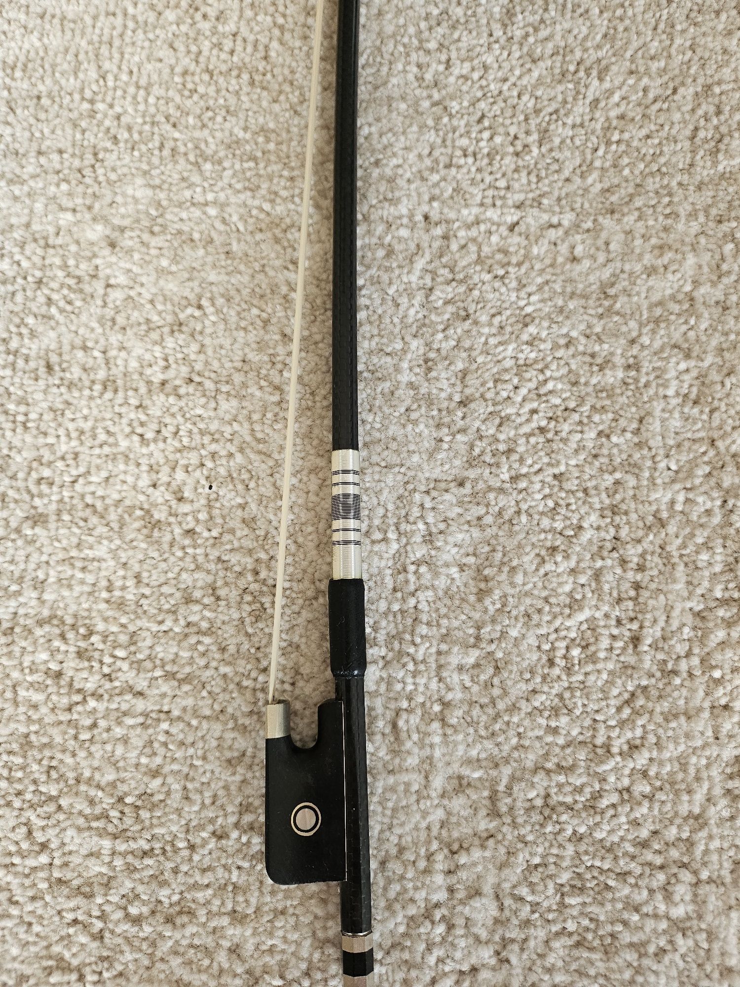 Master Silver Braided Carbon Fiber Cello Bow 4/4 Ebony Fleur-de-Lys Fr