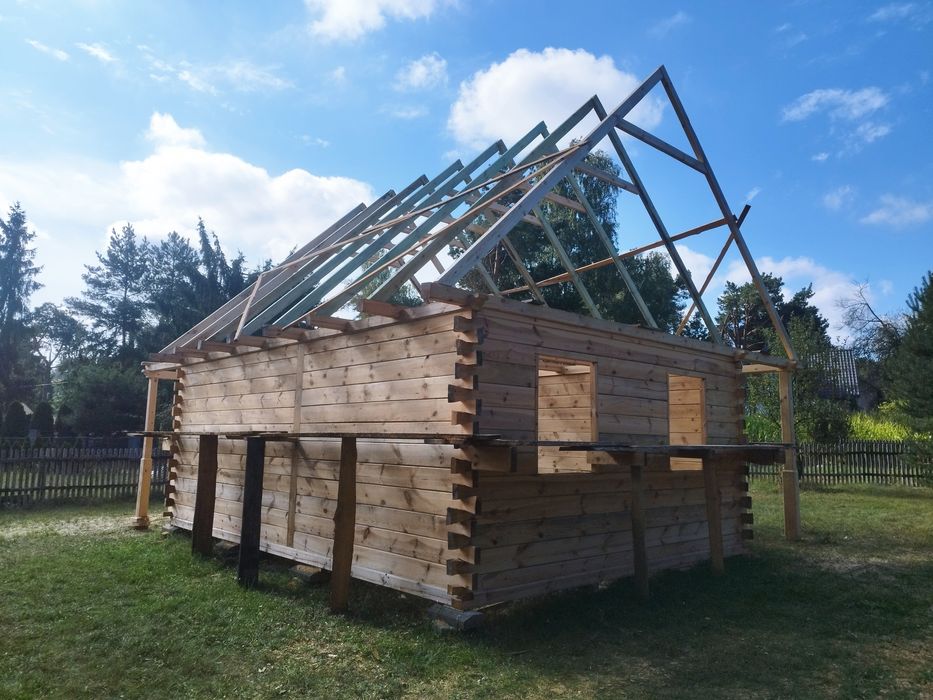 Dom drewniany z bala bali bez pozwolenia na zgłoszenie 7x7 całoroczny