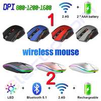 Радіомишка, мишка бездротова 2.4ГГц, Bluetooth, акумуляторна