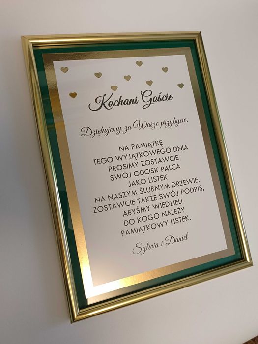 Karta A4 ramka do Księgi Gości drzewko, wesele inne