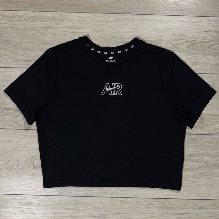 Нова Жіноча Чорна Кроп Футболка Найк Айр Nike Air Fit, L, Оригінал