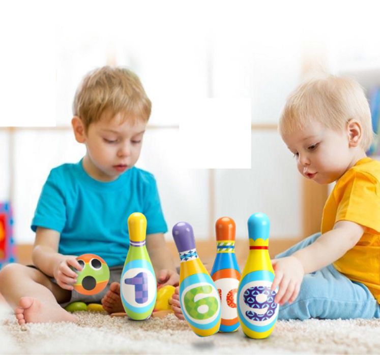 Kręgle dla Dzieci Kolorowe Piankowe 6 Kręgli + Kula Gra Zręcznościowa