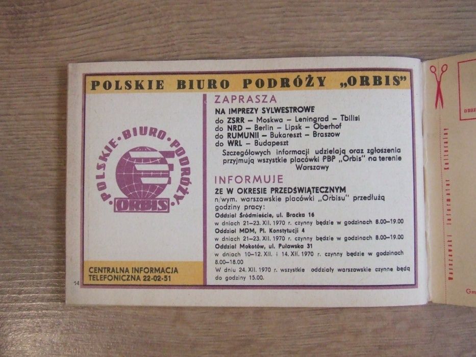 WIK Warszawski informator kulturalny 1970r.