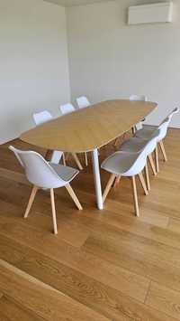 Pack/Conjunto 8 cadeiras jantar brancas - Nordic - Estofado acolchoado