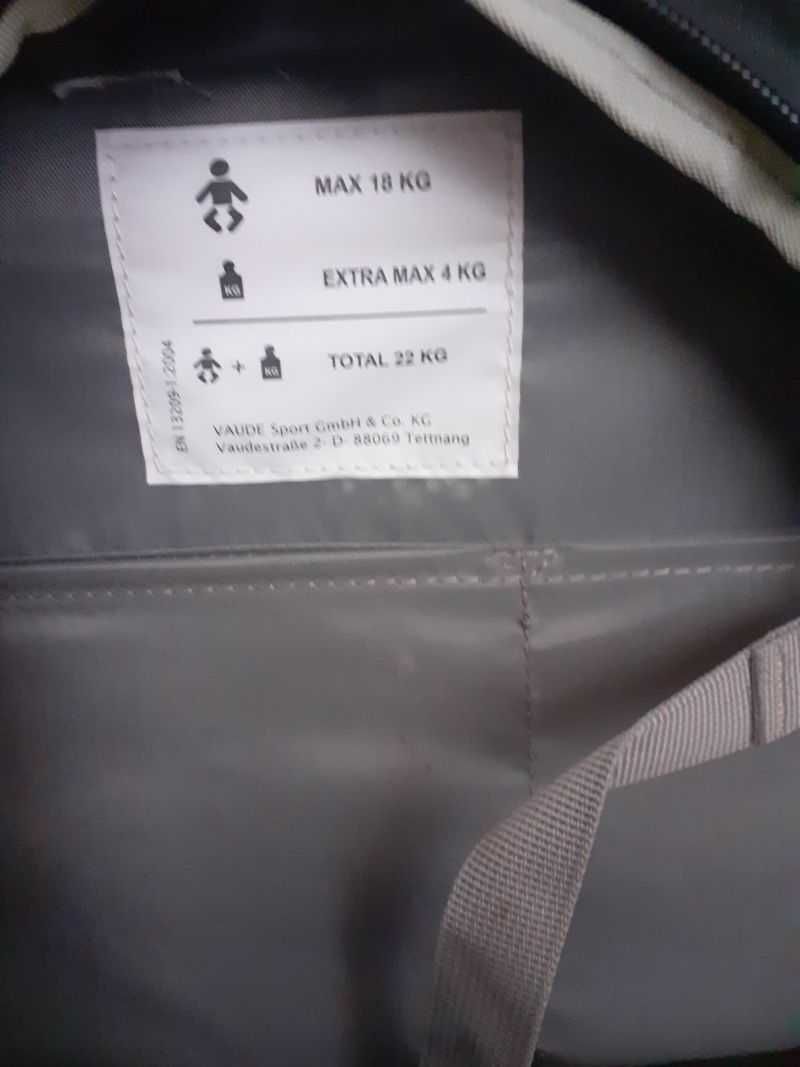 Nosidełko niemowlę dziecko z plecakiem Vaude Shuttle Base czarne 18 Kg