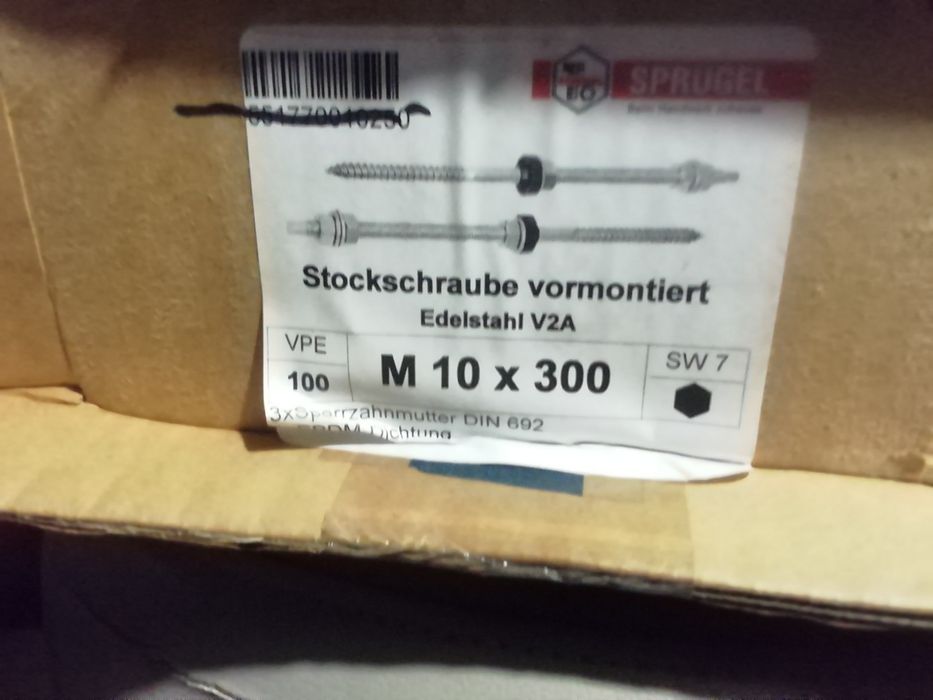 Śruba dwugwintowa m 10x300 nierdzewna