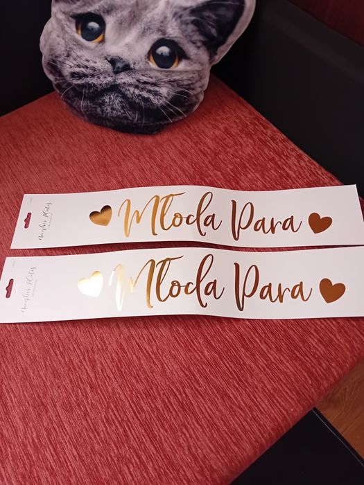 Naklejki na auto ślubne