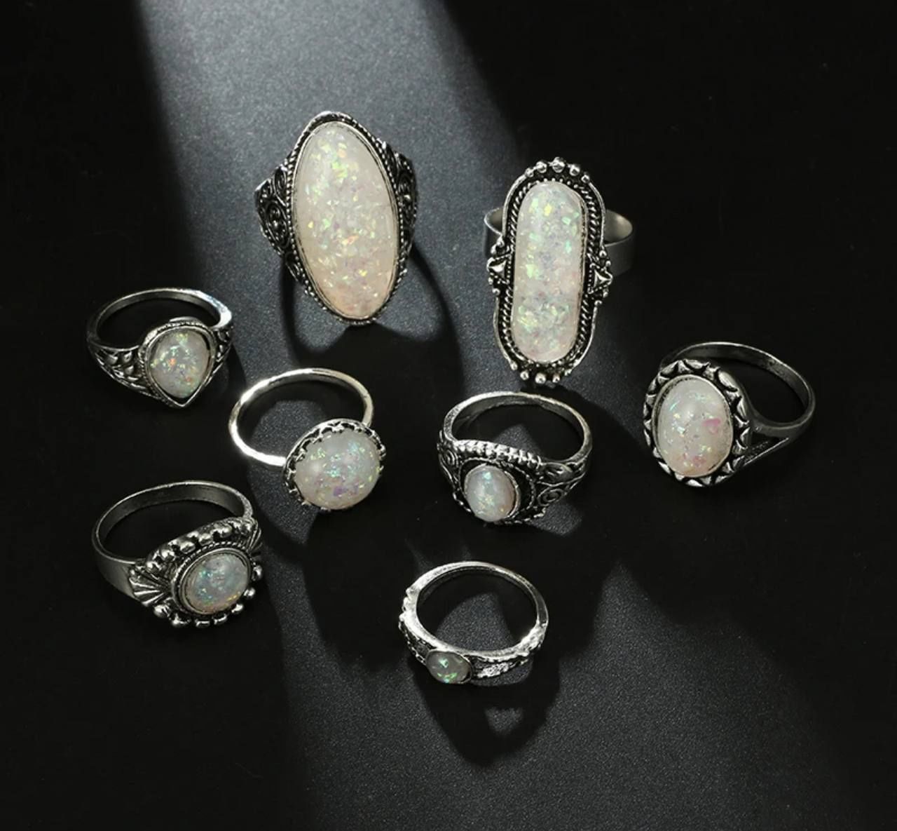 набор из 8 колец винтажные кольца вітажні кільця fairy vintage grunge