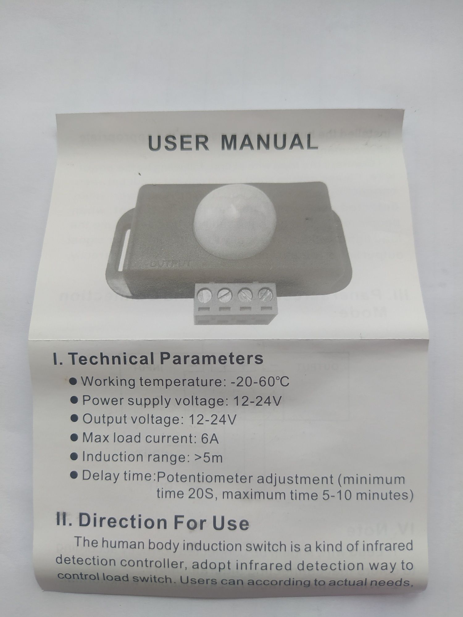 Sensor de movimento 12-24v